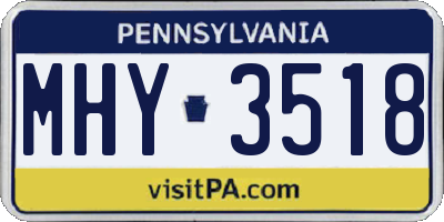 PA license plate MHY3518