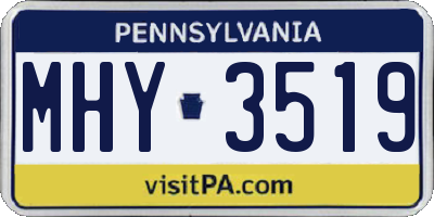 PA license plate MHY3519