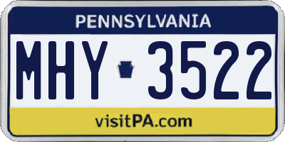 PA license plate MHY3522