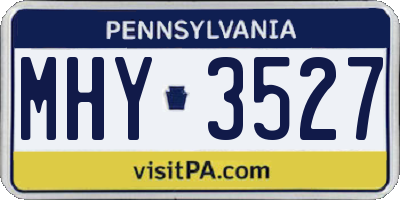 PA license plate MHY3527