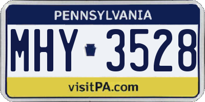 PA license plate MHY3528