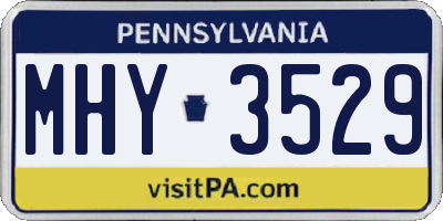 PA license plate MHY3529