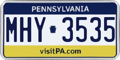 PA license plate MHY3535