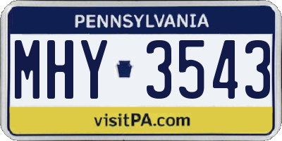 PA license plate MHY3543