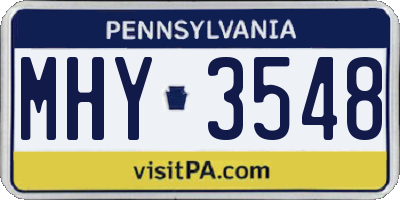 PA license plate MHY3548