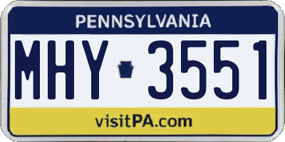 PA license plate MHY3551