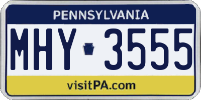 PA license plate MHY3555