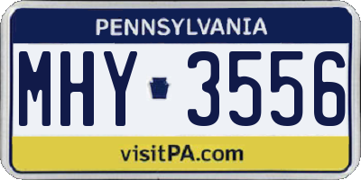PA license plate MHY3556