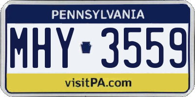 PA license plate MHY3559