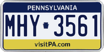 PA license plate MHY3561