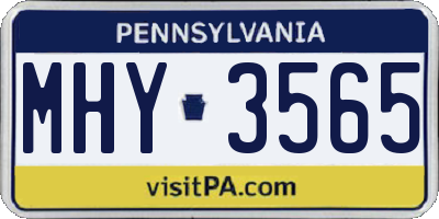 PA license plate MHY3565