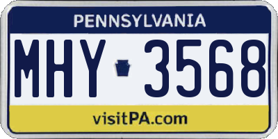 PA license plate MHY3568