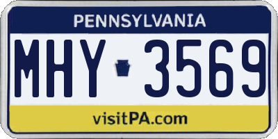 PA license plate MHY3569