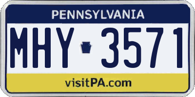 PA license plate MHY3571