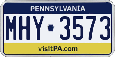 PA license plate MHY3573
