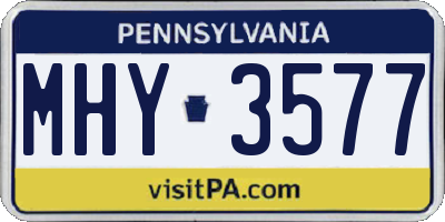 PA license plate MHY3577