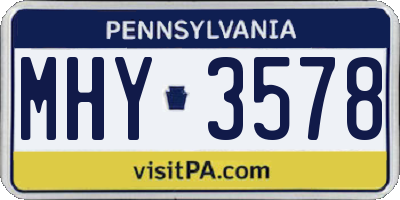 PA license plate MHY3578