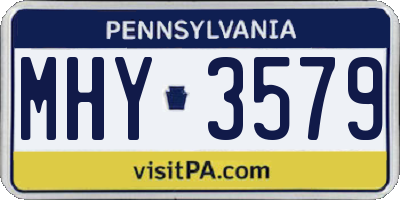 PA license plate MHY3579