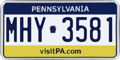 PA license plate MHY3581