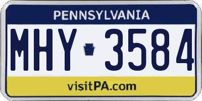 PA license plate MHY3584