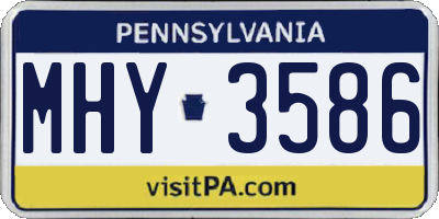 PA license plate MHY3586