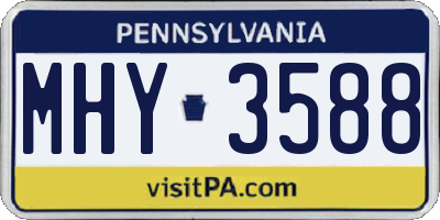PA license plate MHY3588
