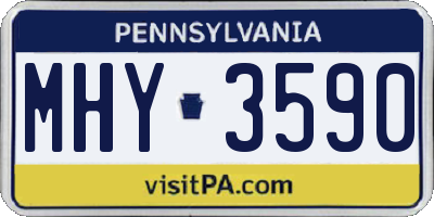 PA license plate MHY3590
