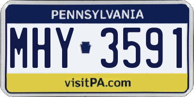 PA license plate MHY3591