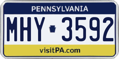 PA license plate MHY3592