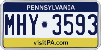 PA license plate MHY3593