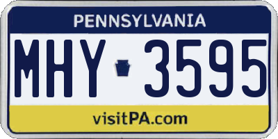 PA license plate MHY3595