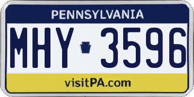 PA license plate MHY3596
