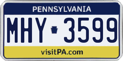 PA license plate MHY3599
