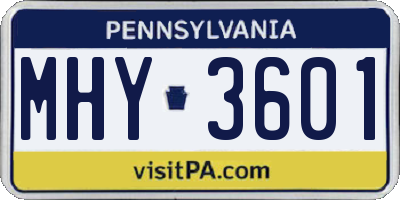 PA license plate MHY3601