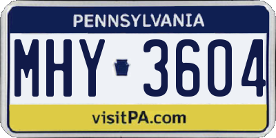PA license plate MHY3604