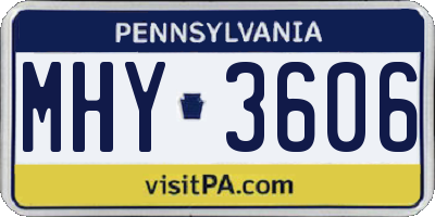 PA license plate MHY3606