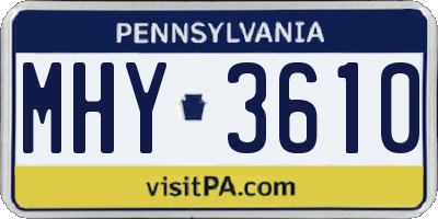 PA license plate MHY3610