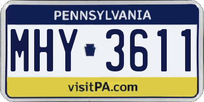 PA license plate MHY3611