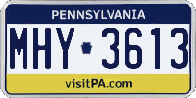 PA license plate MHY3613