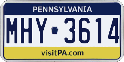 PA license plate MHY3614