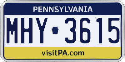 PA license plate MHY3615