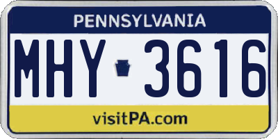 PA license plate MHY3616