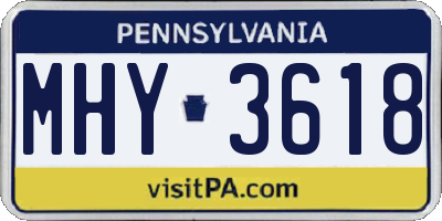 PA license plate MHY3618
