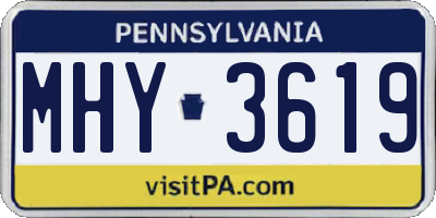 PA license plate MHY3619