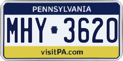 PA license plate MHY3620