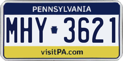 PA license plate MHY3621