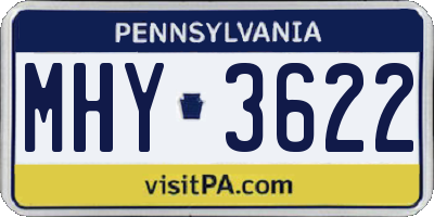 PA license plate MHY3622
