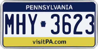 PA license plate MHY3623