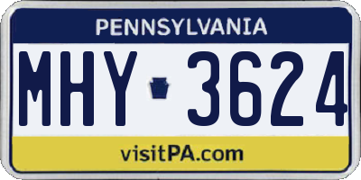 PA license plate MHY3624