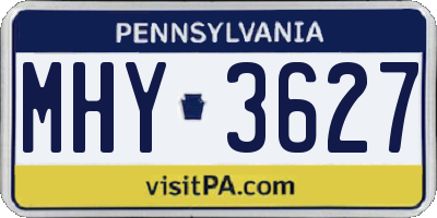 PA license plate MHY3627